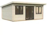 Palmako Gartenhaus Lisandra 19,4 m2 - 44 mm transparent tauchgrundiert