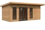 Palmako Gartenhaus Aurelia 16,7 m2 - 44 mm hellbraun tauchgrundiert