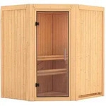 Karibu Sauna Taurin mit Eckeinstieg 68 mm -Ohne Ofen-Ohne Dachkranz-Klarglas