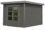 Karibu Metall-Holzgartenhaus Hybridhaus Pluto B - 28mm-271 x 271 cm-