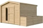 Weka Mehrzweck-Gartenhaus Killarney - 19/28 mm 300 x 300 cm - 28 mm (Gr. 4)...