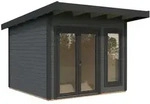 Palmako Gartenhaus Aurelia 8,4 m2 - 44 mm dunkelgrau/anthrazit lackiert