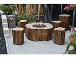 Gardenforma Sitzgruppen -Set: Gas Feuerstelle Manchester aus Faserbeton in