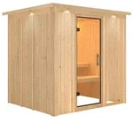 Karibu Sauna Sodin mit Fronteinstieg 68 mm - Ohne Ofen-Inkl. Dachkranz-Klarglas