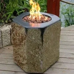 Gardenforma Gas Feuerstelle Derby aus Basalt Naturstein schwarz/braun schwarz