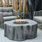Gardenforma Gas Feuerstelle Manchester aus Faserbeton in Baumstammoptik,...