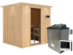 Karibu Sauna Sodin mit Fronteinstieg 68 mm-9 kW Ofen inkl. Steuerger&auml;t-inkl.