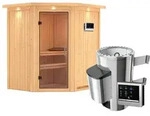 Karibu Sauna Tonja - 68 mm Systemsauna - 230 Volt Plug & Play-3,6 kW Plug&Play...