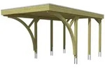 Skan Holz Carport Friesland 320x555 cm inkl. 2 Einfahrtsbogen Set F gr&uuml;n...