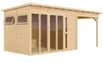 Bertilo Element-Gartenhaus Pentus 3 Office inkl. Lounge-Anbau - 19 mm...