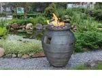 Gardenforma Gas Feuerstelle Katla, Keramik Antik anthrazit, Faserbeton anthrazit