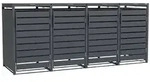 Weka M&uuml;lltonnenbox Metall Gary 4er (B 265 cm x T 80 cm x H 116 cm)