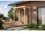 Karibu Pavillon Cubeco halb mit Flachdach