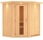 Karibu Sauna Tonja - 68 mm Systemsauna - 230 Volt Plug & Play-Ohne Ofen-Inkl.
