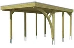 Skan Holz Carport Friesland 320x555 cm inkl. 1 Einfahrtsbogen Set E gr&uuml;n impr&auml;g.