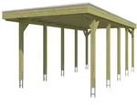 Skan Holz Friesland - Flachdach Carport aus Nadelholz Breite 320 cm 320 x 708 cm