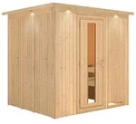 Karibu Sauna Sodin mit Fronteinstieg 68 mm-Ohne Ofen-inkl. Dachkranz-...