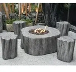 Gardenforma Sitzgruppen -Set: Gas Feuerstelle Manchester aus Faserbeton in