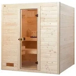 Weka Sauna Valida 3 mit Glast&uuml;r - Massivholzsauna 38 mm 9 kW Kompaktofen mit