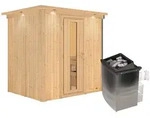 Karibu Sauna Bodin mit Fronteinstieg 68 mm-9 kW Ofen integr. Steuerung-inkl.