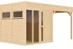 Bertilo Element-Gartenhaus Cubus 2 Office inkl. Lounge-Anbau - 19 mm...