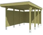 Skan Holz Carport Friesland 320x555 cm inkl. Seiten- und R&uuml;ckwand Set A gr&uuml;n