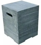 Gardenforma Abdeckung f&uuml;r Gasflaschen, Holzoptik grau Faser-Beton, f&uuml;r 5kg