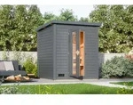 Karibu Gartensauna Saunahaus Hytti 2 terragrau Isolierte Saunat&uuml;r Ohne Ofen