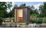 Karibu Gartensauna Saunahaus Hytti 1 terragrau Isolierte Saunat&uuml;r Ohne Ofen