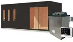 Karibu Design Saunahaus Monterey Blackline - 73 mm schwarz Ohne Terrasse 9 kW...