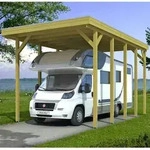 Skan Holz Caravan-Carport Friesland 397x708 cm mit erh&ouml;hter...