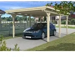Skan Holz Emsland Flachdach Carport-404x604cm-unbehandelt Holzcarport