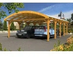 Skan Holz Franken Bogendach Doppelcarport Gr.3 635x969cm eiche hell Holzcarport