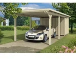 Skan Holz Emsland Flachdach Carport-354x846cm-unbehandelt Holzcarport