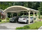 Skan Holz Franken Bogendach Doppelcarport Gr.1 635x541cm unbehandelt Holzcarport