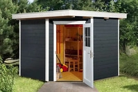 Weka 21 mm Gartenhaus 229 Eckhaus -239 x 235 cm-anthrazit - 50 % Rabatt auf