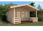 Weka 45 mm Weekendhaus 137 mit Terrasse +Vordache 380 x 580 cm - 50 % Rabatt auf