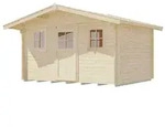 Weka Gartenhaus 110 mit Vordach 380 x 300cm - 50 % Rabatt auf Dacheindeckung