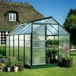 Halls Gew&auml;chshaus Popular - 5.0 m2 Gr&uuml;n mit 4 mm Stegdoppelplatten