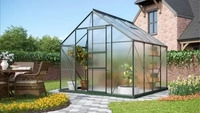 Vitavia Gew&auml;chshaus Merkur 6700 inkl. 2 Dachfenstern - 6,7 m2 -dunkelgr&uuml;n-4 mm