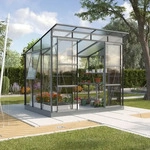 Vitavia Gew&auml;chshaus Freya 5900 inkl. 1 Seitenfenster - 5,9 m2 -schwarz-3 mm