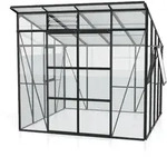 Vitavia Gew&auml;chshaus Freya 7600 inkl. 2 Seitenfenster - 7,6 m2 -schwarz-3 mm