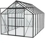 Vitavia Gew&auml;chshaus Uranus 11500 inkl. 4 Dachfenstern - 11,5 m2 -schwarz-3 mm