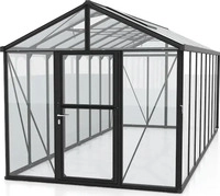 Vitavia Gew&auml;chshaus Zeus 15700 inkl. 3 Dachfenstern - 15,7 m2 -schwarz-ESG 3 mm mit