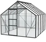 Vitavia Gew&auml;chshaus Merkur 8300 inkl. 2 Dachfenstern - 8,3 m2 -schwarz-3 mm