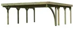 Karibu Carport Doppelcarport Classic Doppel 2 PVC Dach 1 Rundbogen (Holzcarport)