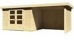 Karibu Gartenhaus Askola 5 inkl. 275 cm Schleppdach,Seiten und R&uuml;ckwand - 19 mm-302