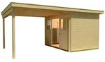 Weka Schiebet&uuml;rhaus 225 mit 295 cm Anbau - 21 mm-Schiebet&uuml;rhaus 225 mit 295 cm