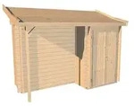 Weka Kombination Schleppdach und Anbauschrank f&uuml;r Blockbohlenh&auml;u 85 x 330 cm