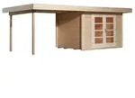 Weka 28 mm Designhaus 126 B mit Anbau 645 x 240 cm - 50 % Rabatt auf Dacheindeckung